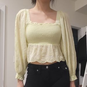 Yellow Puffer Long Sleeve top
